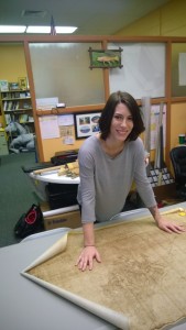 Jessica Johnson, native of Nanticoke, begins her first day on the job as a Watershed Outreach Specialist Intern with EPCAMR, reviewing mine maps, scanning, and cataloging historic Anthracite Mine Maps from throughout the region like the "C Vein" of the Connell's Coal Company, in Sullivan County.
